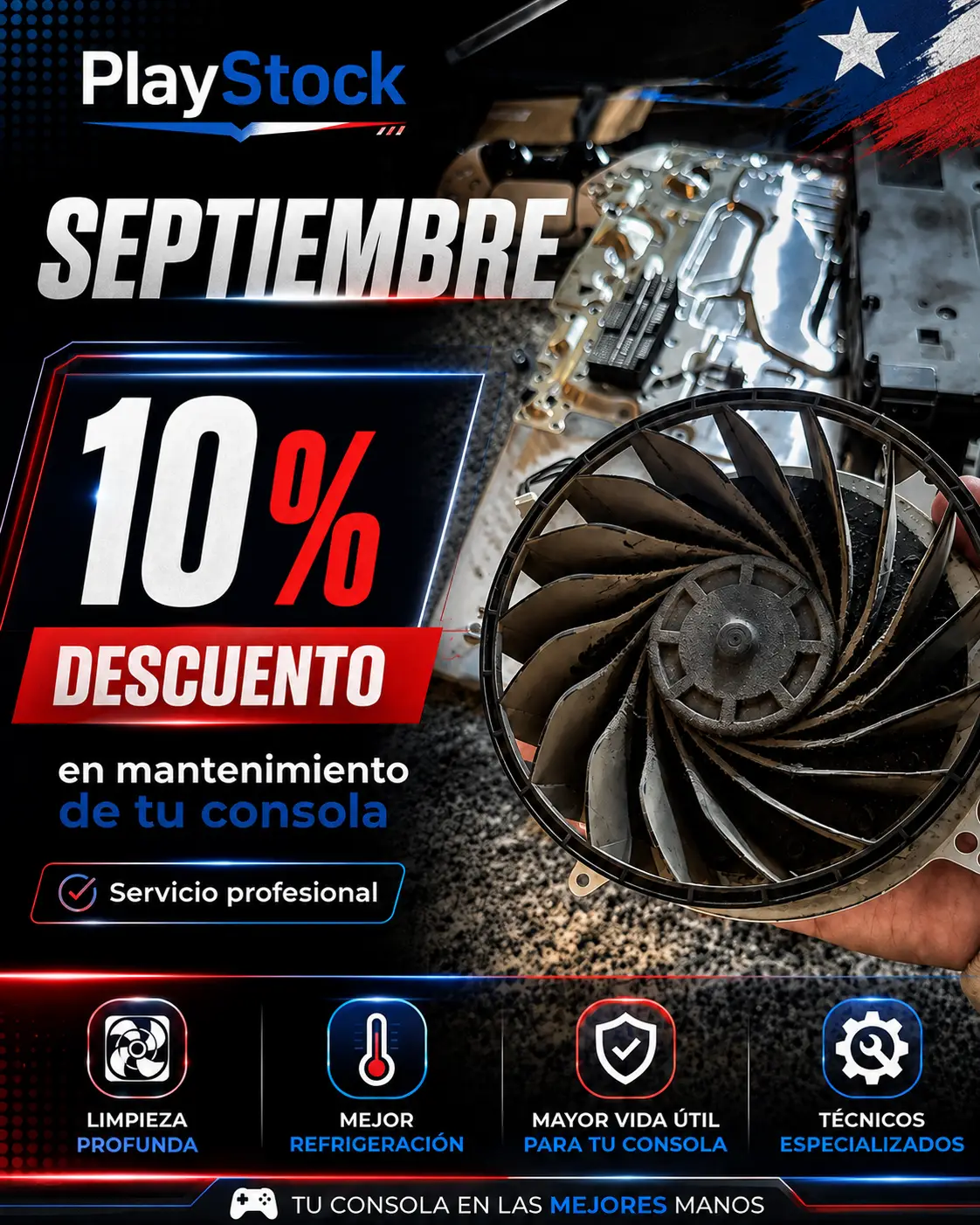 10% de descuento en mantenimiento de consolas durante septiembre en PlayStock